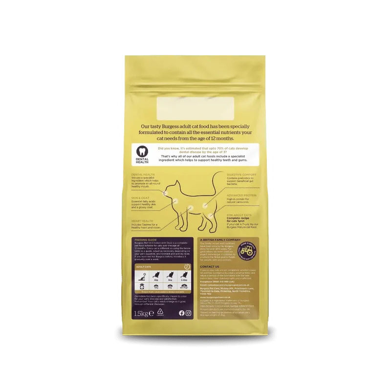 Burgess Rich In Chicken With Duck Adult Cat Dry Food