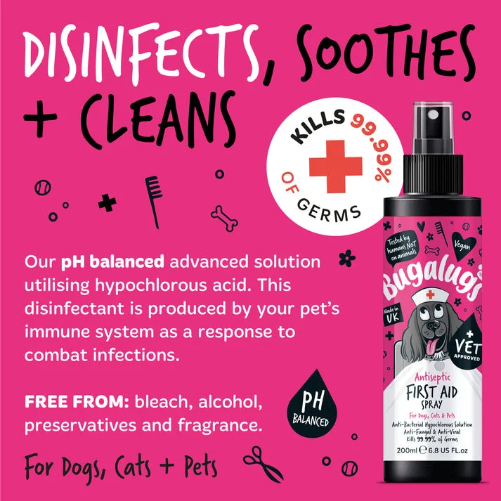 Bugalugs Antiseptic First Aid Spray For Pets 200ML