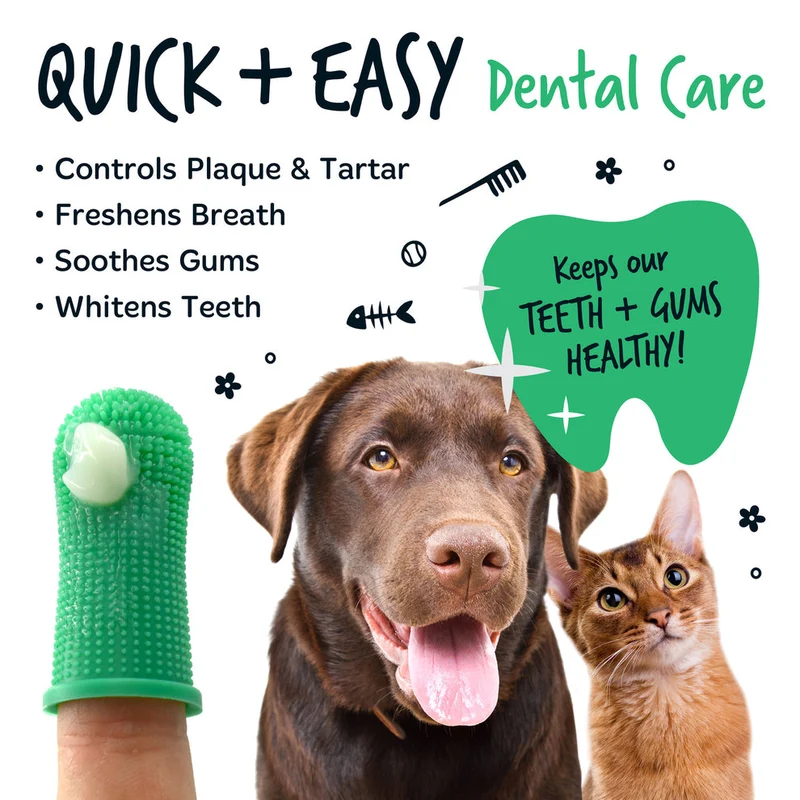 Bugalugs Finger Brush for Dogs & Cats - 3PIECES