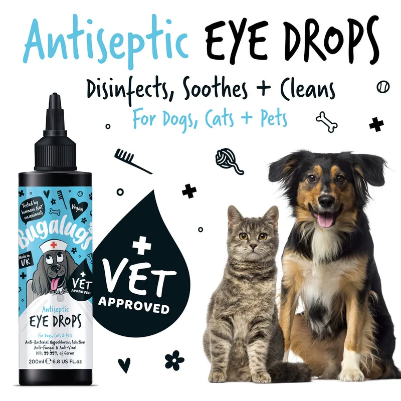 Bugalugs Antiseptic Eye Drops for Pets 200ML