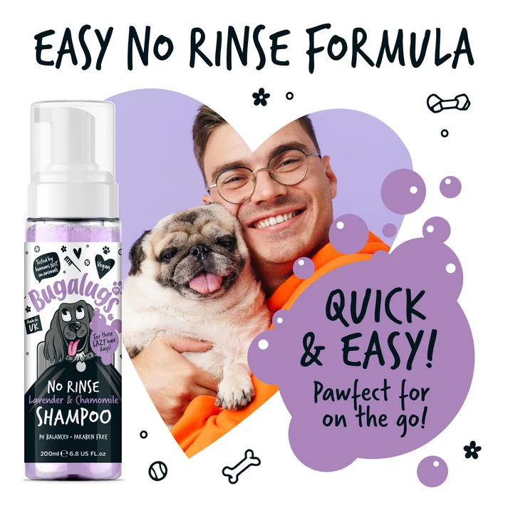Bugalugs Lavender & Chamomile No Rinse Dog Shampoo 200ML