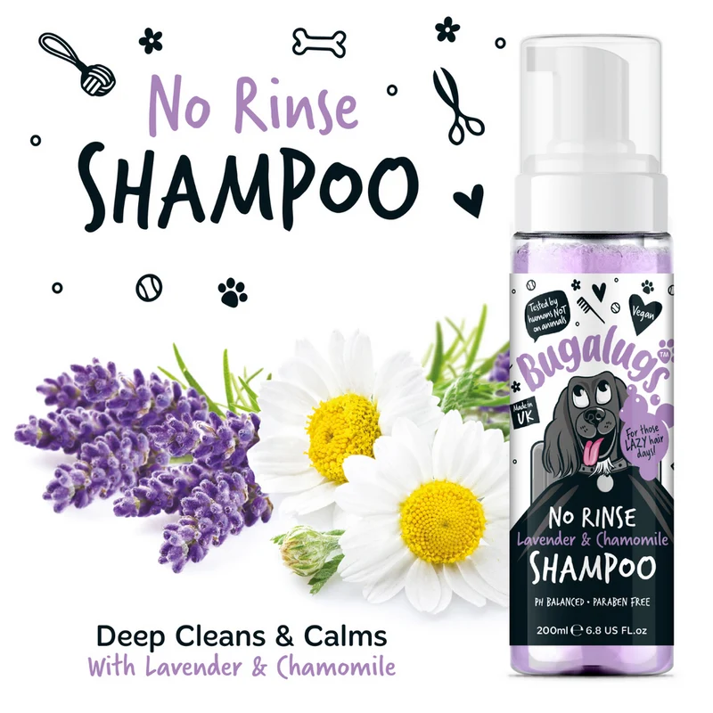 Bugalugs Lavender & Chamomile No Rinse Dog Shampoo 200ML