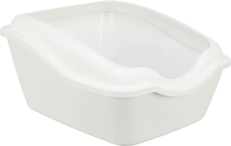 TRIXIE Cleany Cat Katzentoilette mit Rand – hohe Umrandung, Easy-Click, rutschfest, 54×45×21 cm
