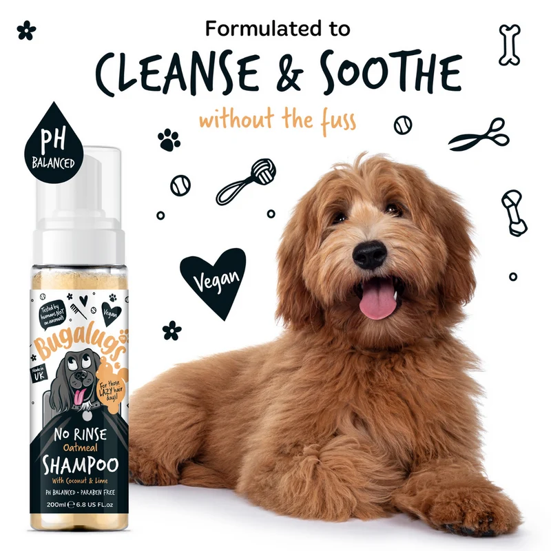 Bugalugs Oatmeal with Coconut & Lime - No Rinse Dog Shampoo 200ML
