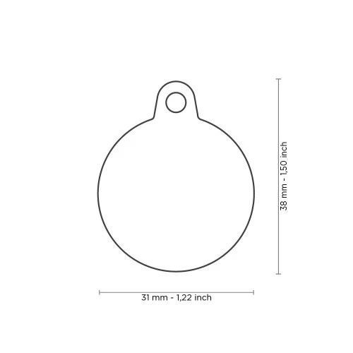 My Family Aluminum Circle ID Tag with Rubber - RED/3.1X3.8CM