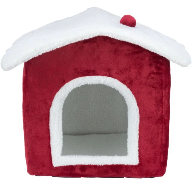 Trixie Christmas Nevio Cave for Dogs - RED/35X45X38CM
