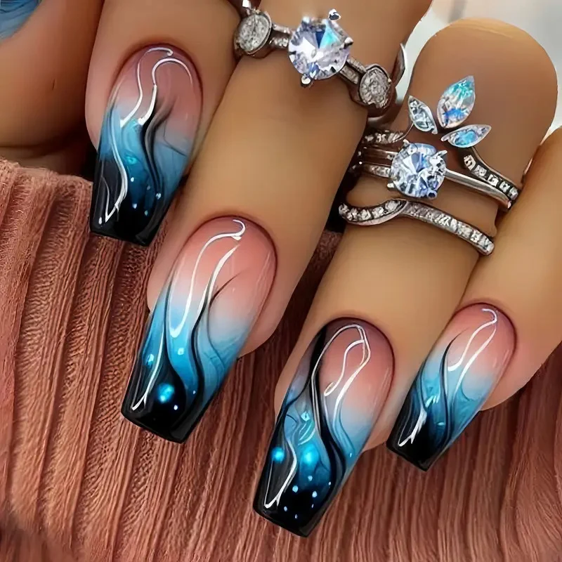 Künstlerische Lange Acrylnagelverlängerungen Karnz