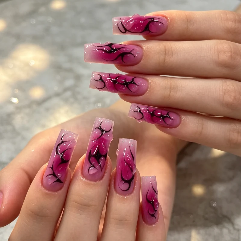 Künstlerische Lange Acrylnagelverlängerungen Karnz
