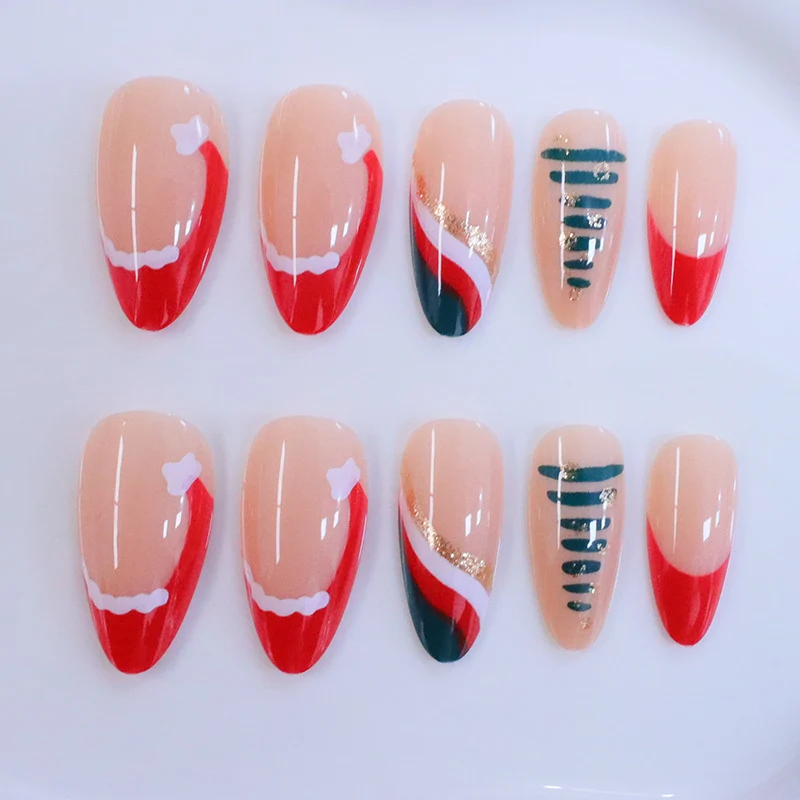 Künstlerische Feiertags-Nagelkunst-Verstärkungen Karnz