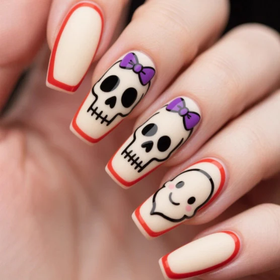Künstlerische Halloween-Themen-Nagelverlängerungen Karnz