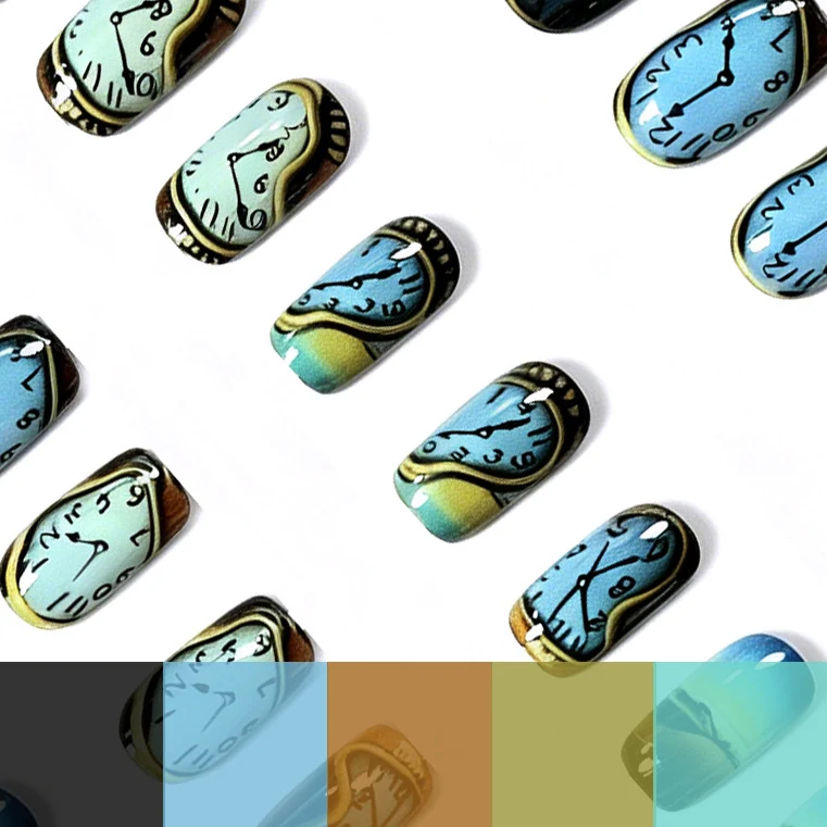 Künstlerische Uhren Design Nagelkunst Karnz