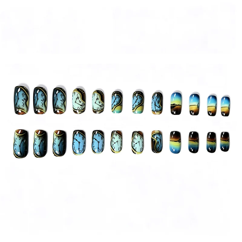 Künstlerische Uhren Design Nagelkunst Karnz