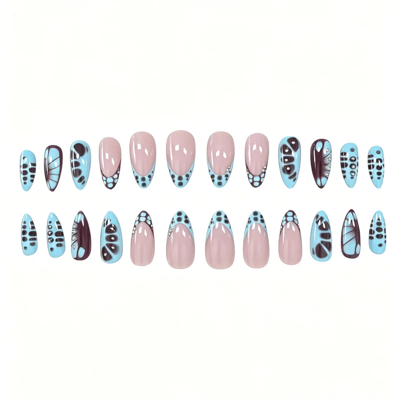 Künstlerische von Schmetterlingen inspirierte Nagelverlängerungen Karnz