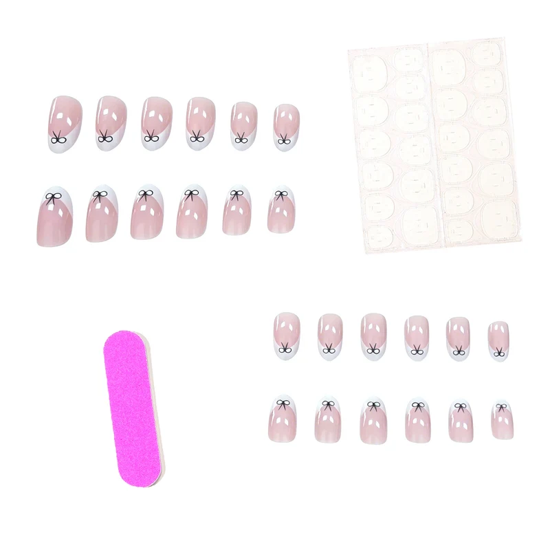 Künstlerische Schleifen-verzierte Nagelkunst Karnz
