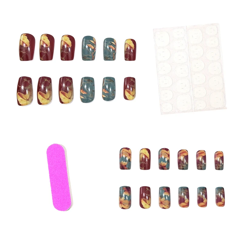 Künstlerische herbstliche Nagelkunst-Verstärkungen Karnz