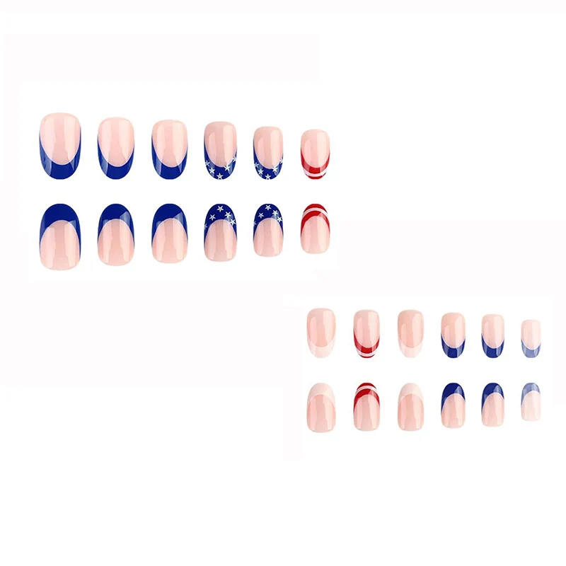 Künstlerische amerikanische Flagge Nagelkunst Karnz