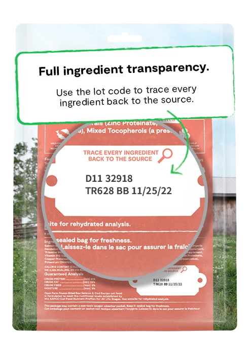 Open Farm Salmon & Cod Recipe Freeze Dried Raw Morsels for Cats 99G
