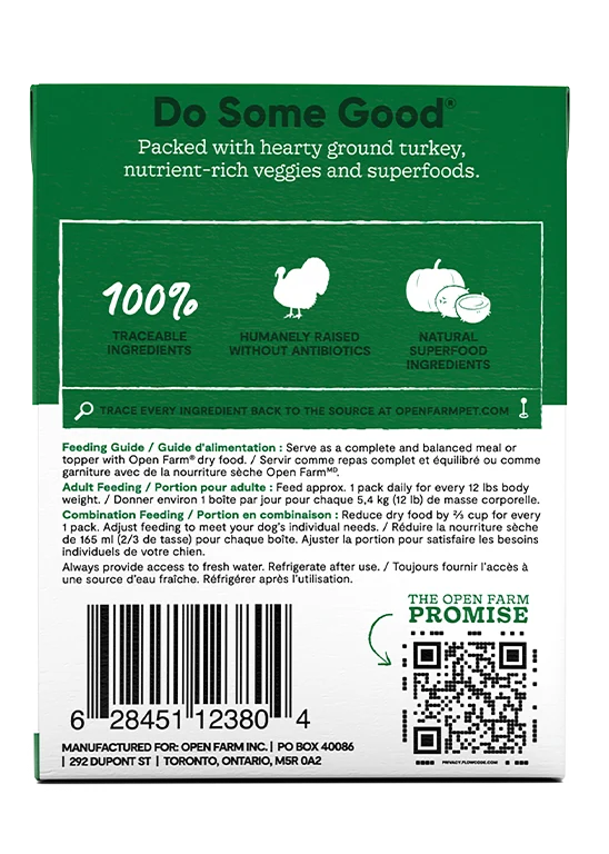 Open Farm Turkey Rustic Stew Wet Dog Food 354G