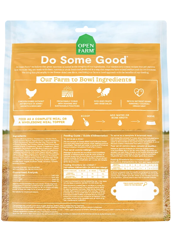 Open Farm Freeze Dried Harvest Chicken Recipe Dry Dog Food 99G