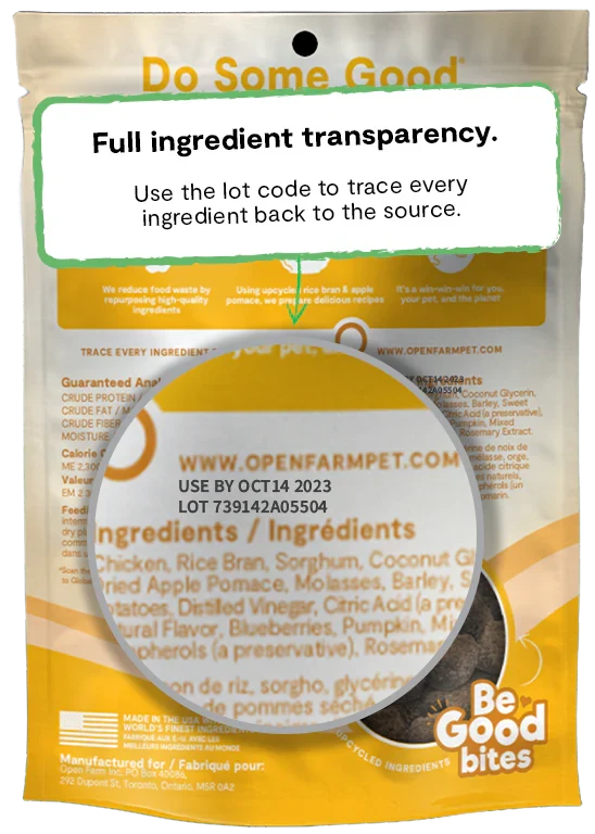 Open Farm Be Good Bites Chicken Recipe Dog Treat 170G