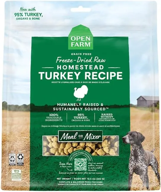Open Farm Freeze Dried Homestead Turkey Recipe Dry Dog Food 99G