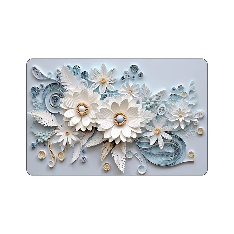 Weicher Plüsch Badeteppich mit Blumendesign