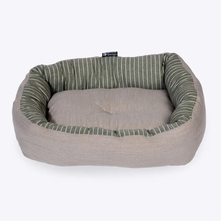 Danish Design Rustic Stripes Sage Snuggle Dog Bed
