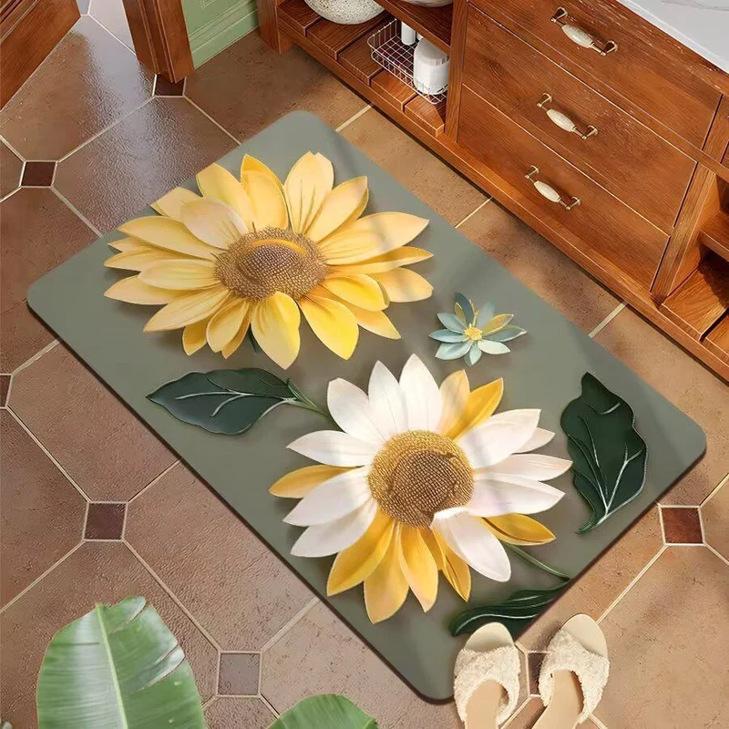 Dekorative 3D Blumenbadmatte