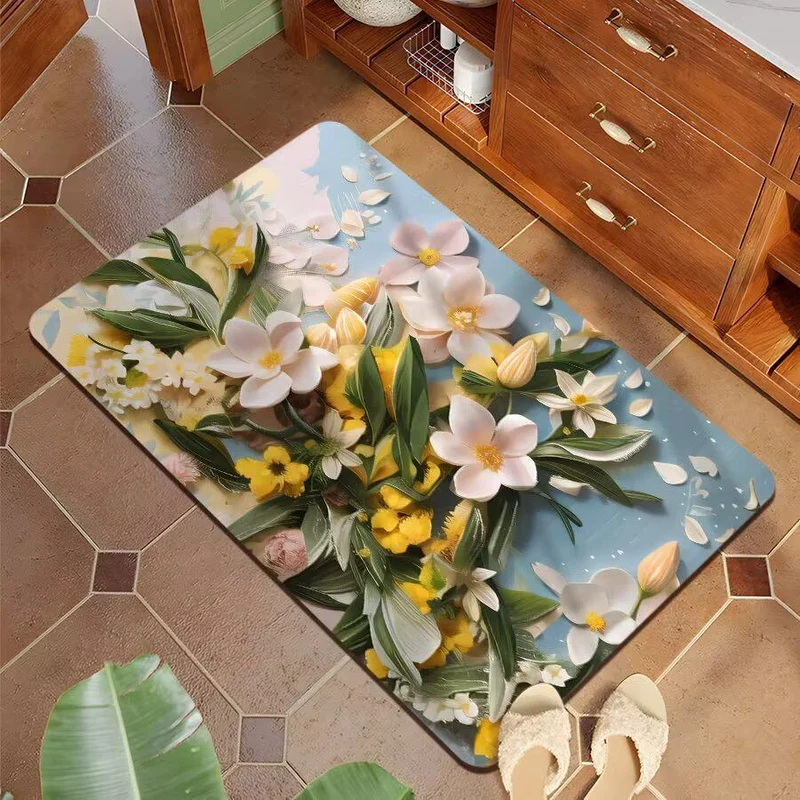 Dekorative 3D Blumenbadmatte