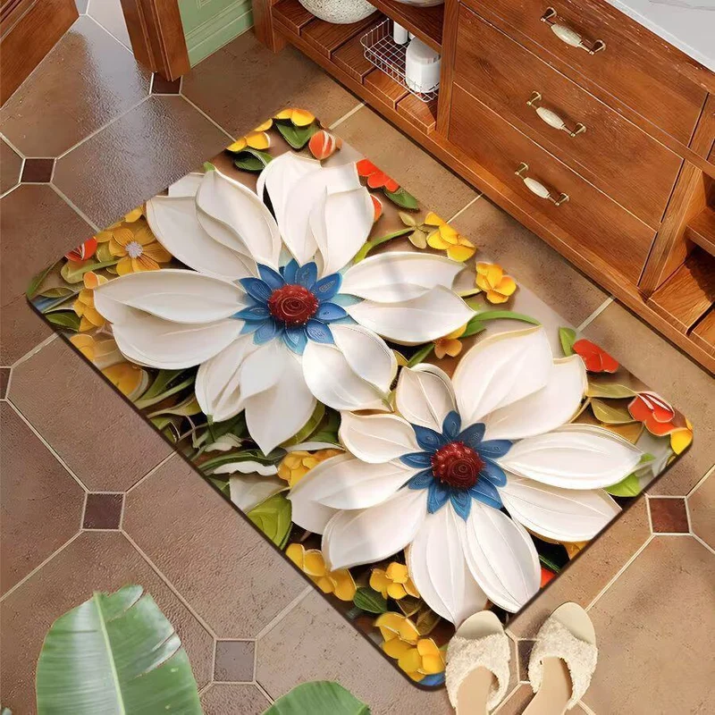 Dekorative 3D Blumenbadmatte