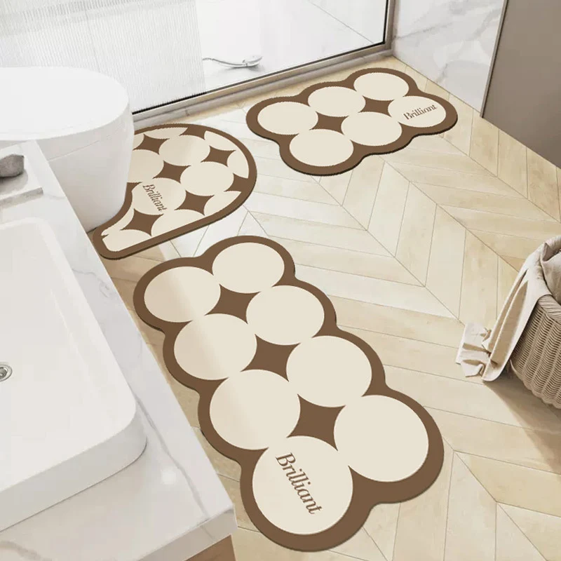 Einzigartiges Bubble Design Badteppich Set