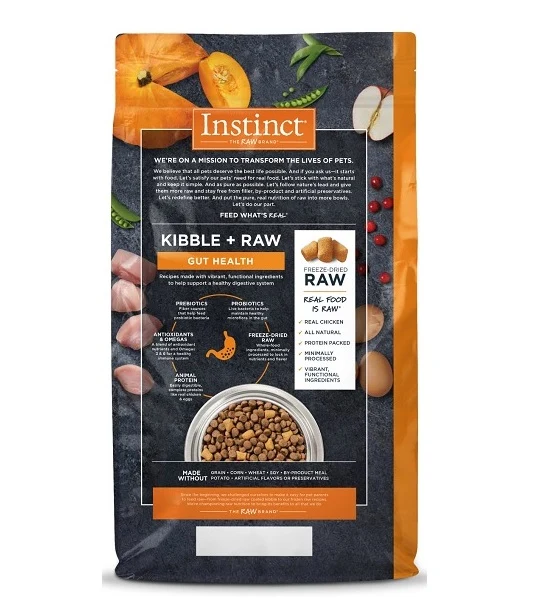 Instinct Raw Boost Kibble Chicken Gut Health Dog Dry Food 18lbs
