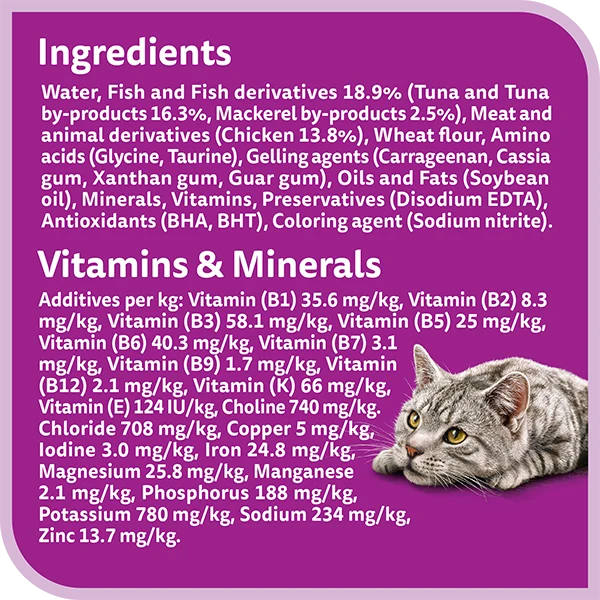Whiskas Tuna Wet Cat Food In Jelly 1 Year+ 4X80G