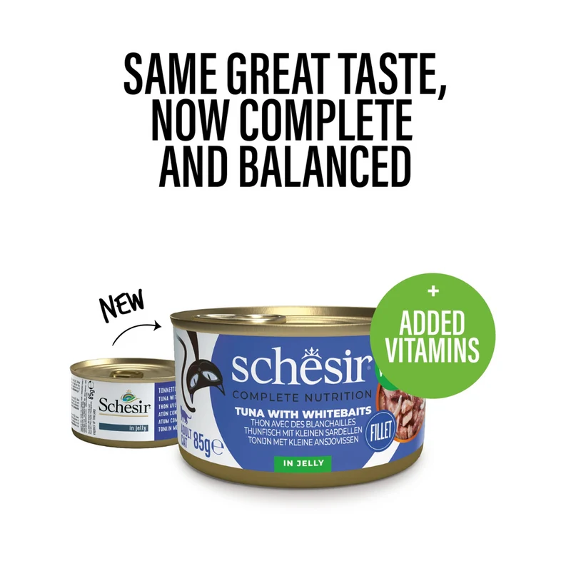 Schesir Tuna With Whitebaits In Jelly Adult Wet Cat Food 85G