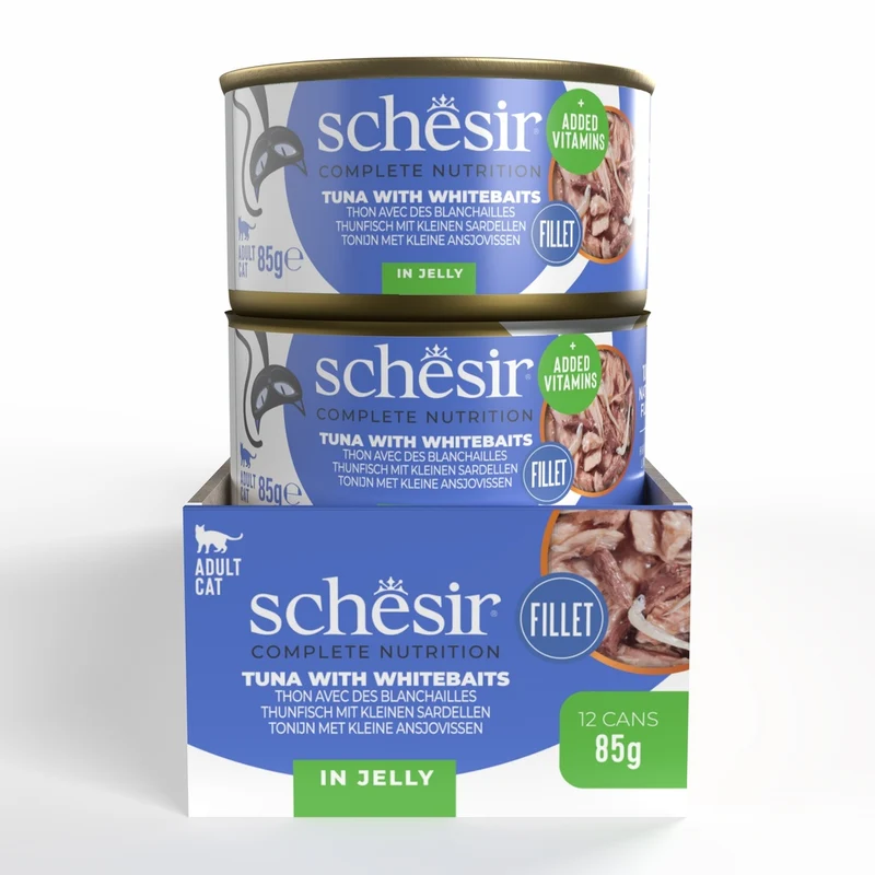 Schesir Tuna With Whitebaits In Jelly Adult Wet Cat Food 85G