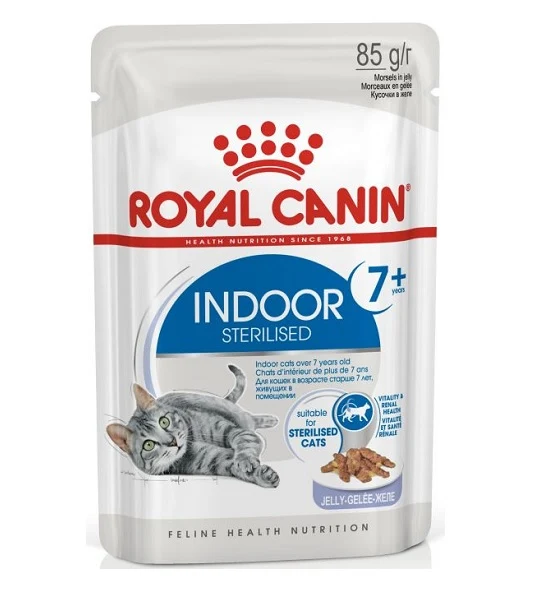 Royal Canin Indoor Sterilised 7+ Morsels In Jelly Cat Wet Food 85G