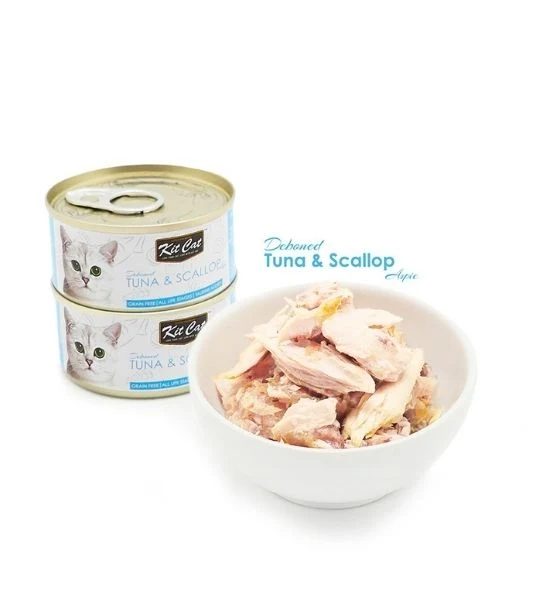 Kit Cat Grain Free Tuna & Scallop Topper Wet Cat Food 80G