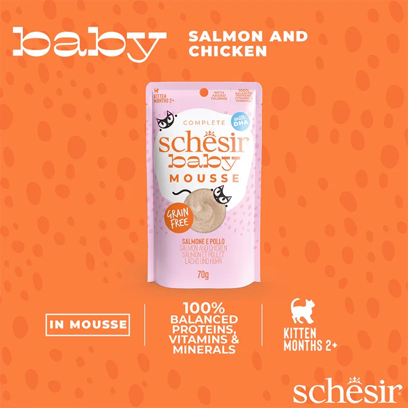Schesir Baby Mousse Salmon & Chicken Kitten Wet Cat Food 70G