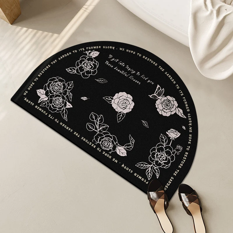 Vintage-inspirierten floral Halbmond-Badmatte
