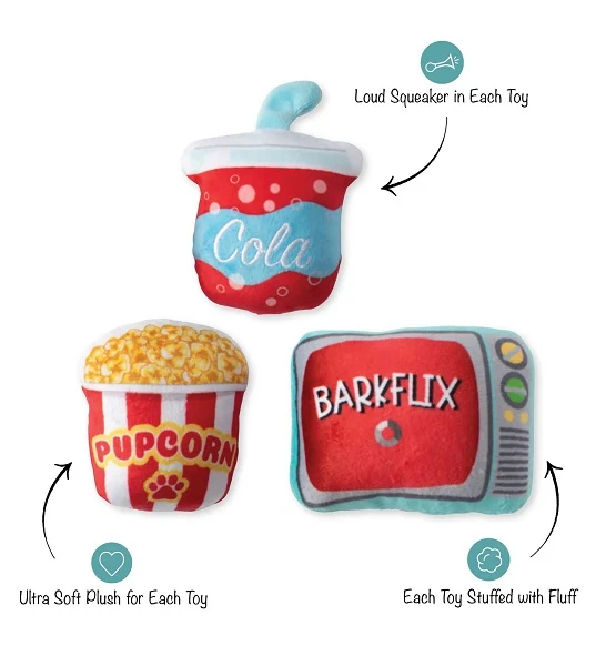 PetShop by Fringe Studio Barking & Streaming 3pcs Dog Toy Set 9x8cm