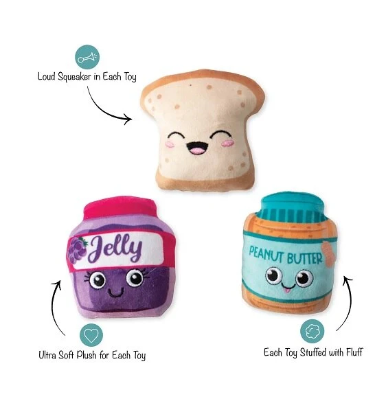 PetShop by Fringe Studio Sticky Situation 3pcs Small Dog Toy Set 10x9cm