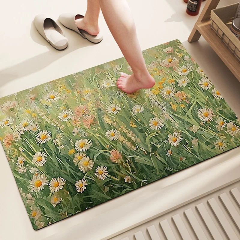 Natur-inspiriertes Blumendesign Badezimmermatte