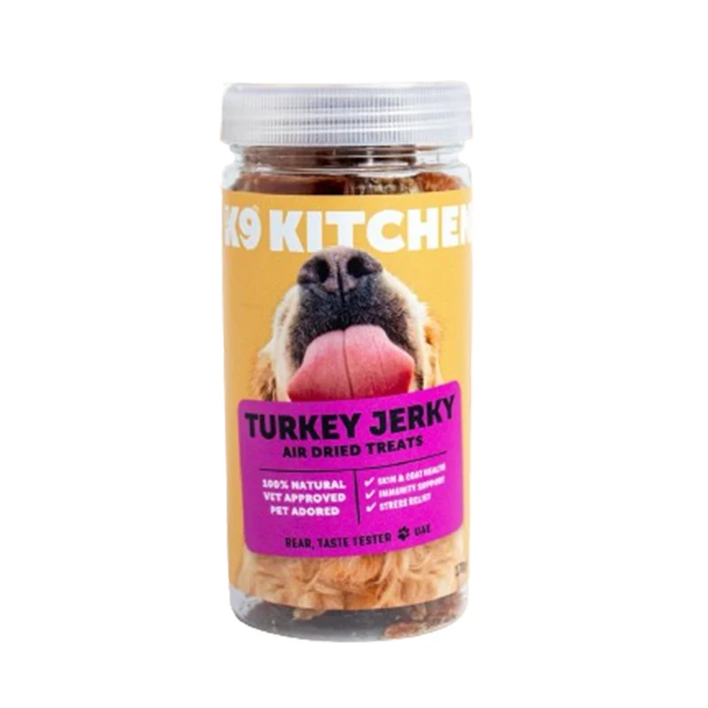 The K9 Kitchen Turkey Jerkey Air Dried Dog Treats 100g