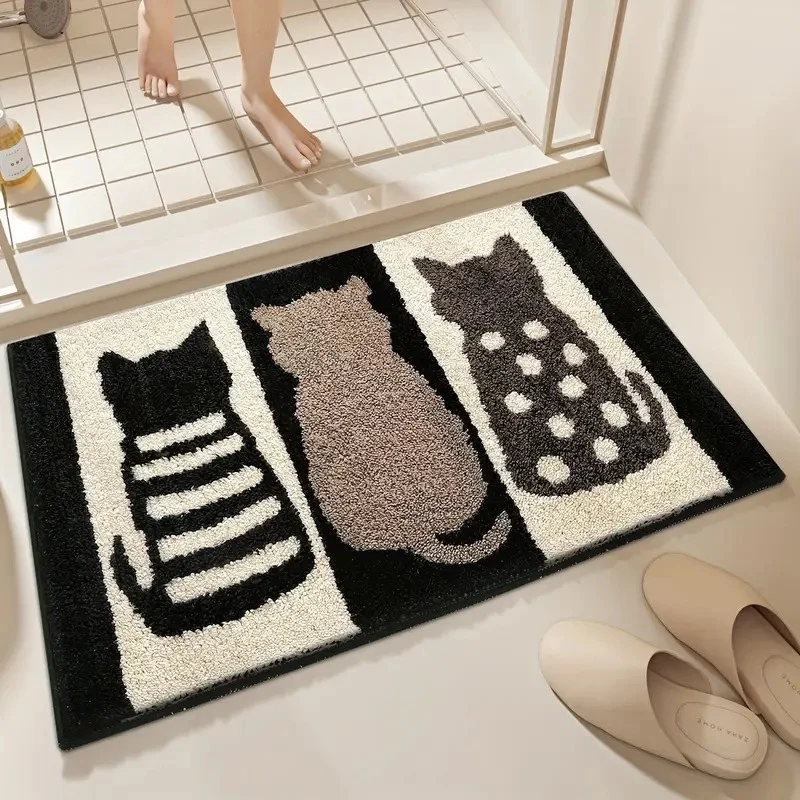Niedlicher katzenmotivierter Badezimmermatte