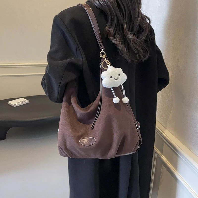 Weiches Wildleder Schlapp Schultertasche
