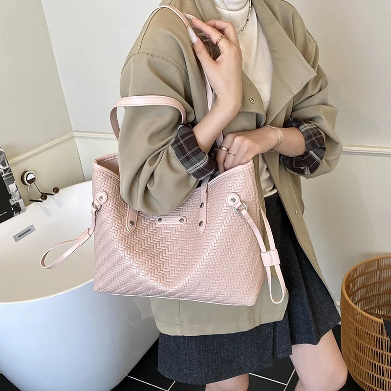 Strukturierte Woven Tote Bag