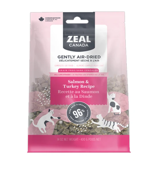 Zeal Air Dried Salmon and Turkey Recipe Dry Cat Food 14OZ