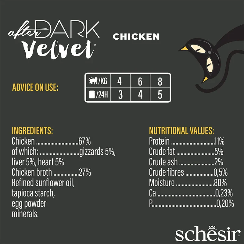 Schesir After Dark Velvet Mousse Chicken Wet Cat Food In Mousse 80G