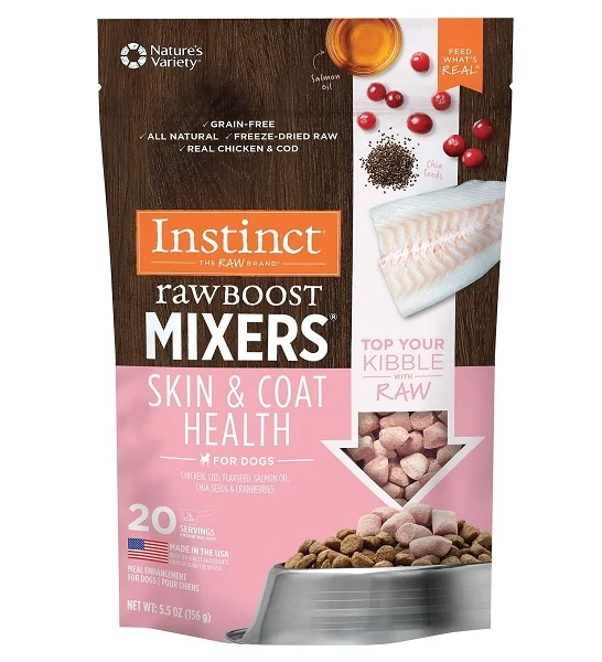 Instinct Raw Boost Mixers Skin & Coat Health Freeze Dried Dog Food Topper