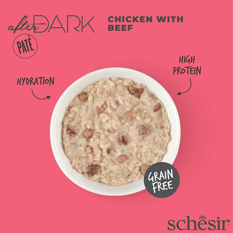 Schesir After Dark Complete Chicken With Beef Wet Cat Food In Pate 80G